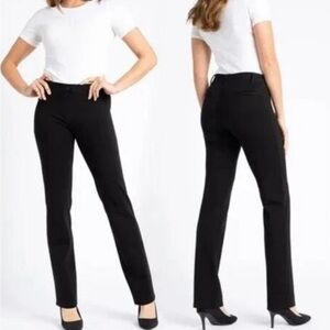 Betabrand Yoga Dress Trouser Pants Straight Leg Classic Stretch Black Medium